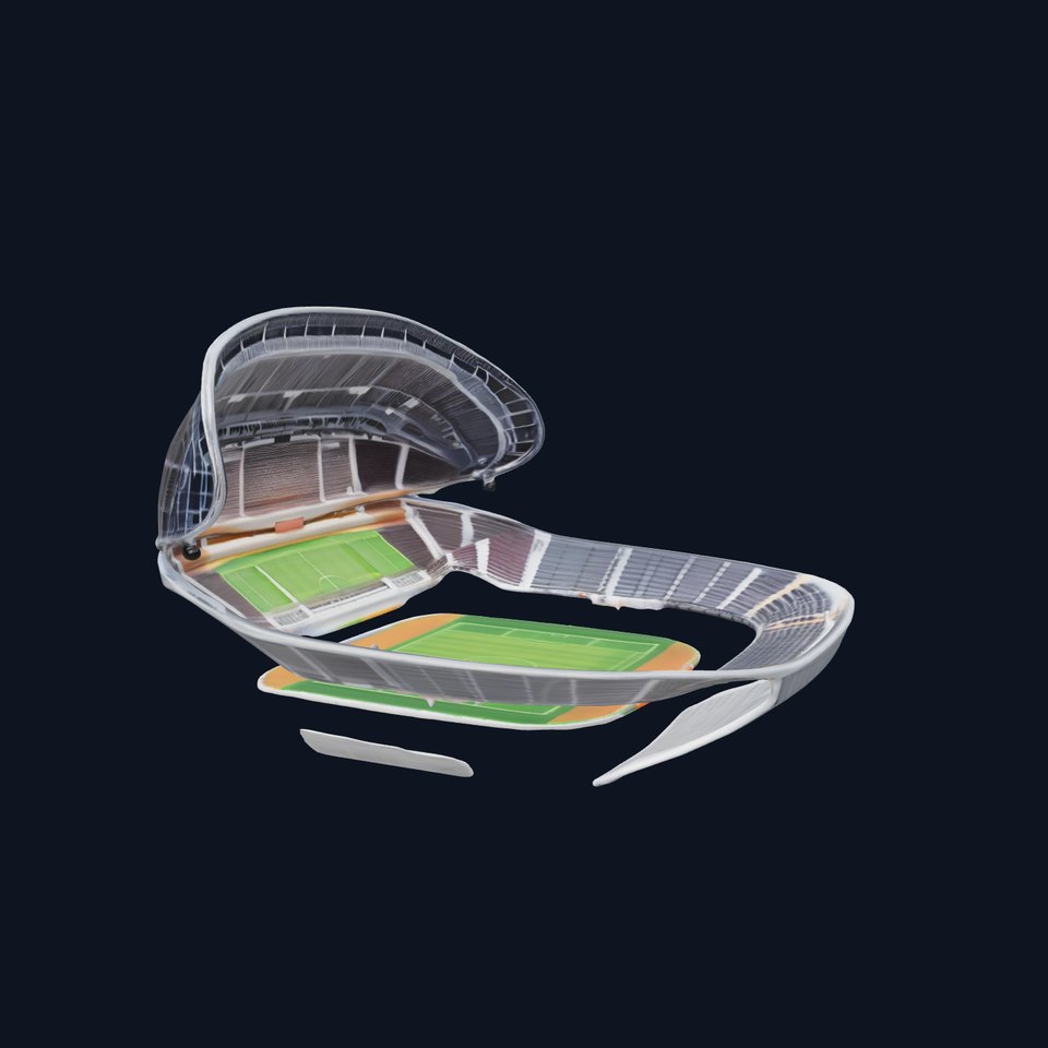 Modern Football Stadium D Model Pack with Detailed Architecture